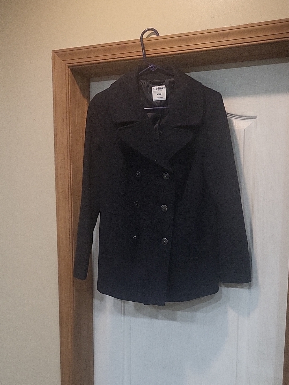 Old Navy Navy Blue Double-Breasted Peacoat
